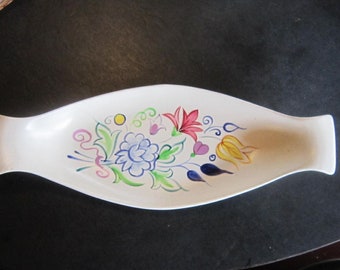 poole pottery dish england long dish flowers