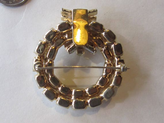 amazing baguette cut rhinestone brooch large and … - image 5