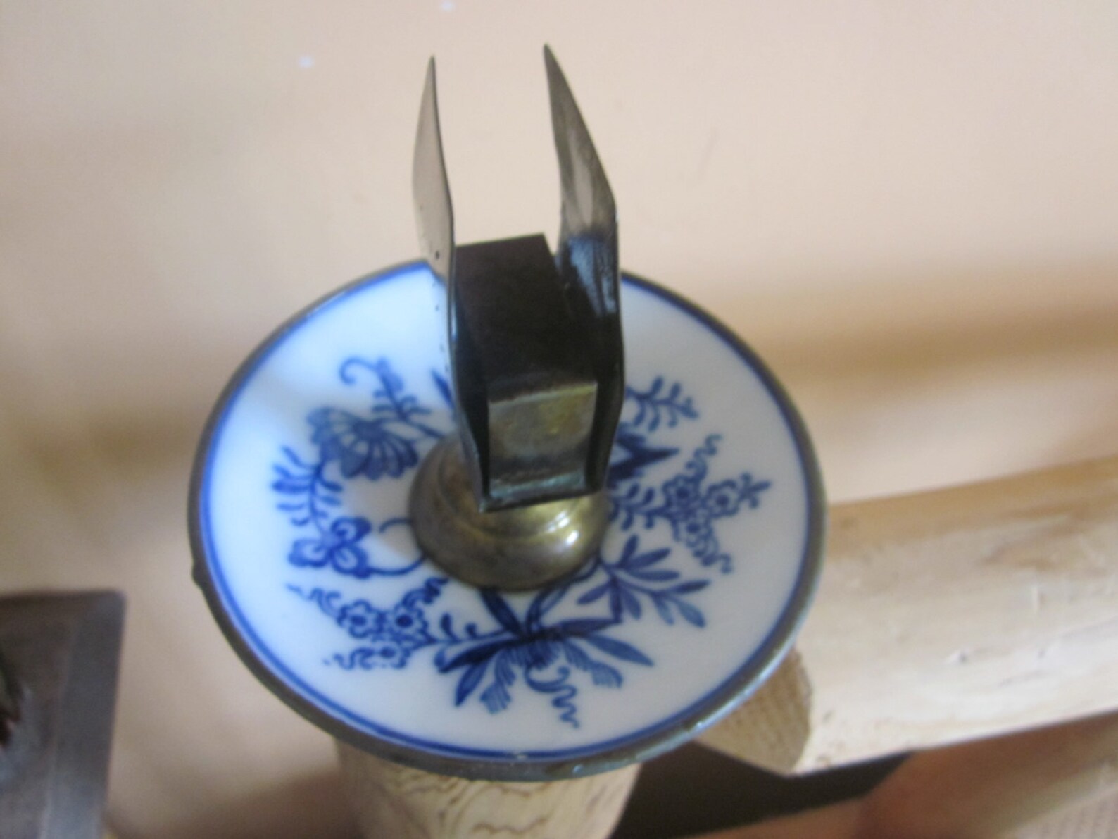 Flow blue ashtray match holder match holders brass and china Etsy