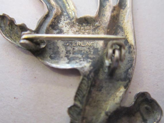 vintage sterling horse pin 2 1/2" - image 3