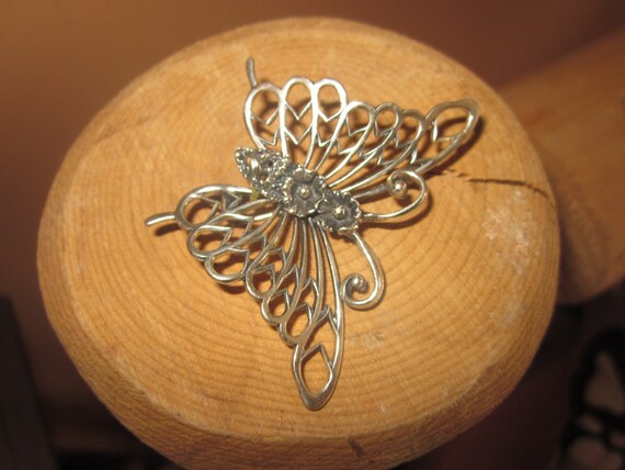 beau sterling butterfly pin, booch, large bea pin - image 5