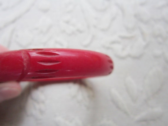 deep cherry red bakelite bangle bracelet, bakelit… - image 2