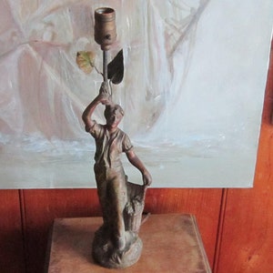 FRENCH lamp boy with basket of grapes france table lamp