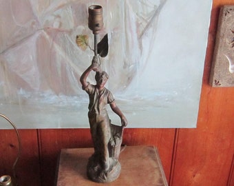 FRENCH lamp boy with basket of grapes france table lamp