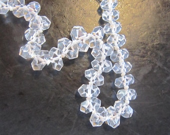 long string graduated crystals knotted 16" drop 32" total length amazing sparkle