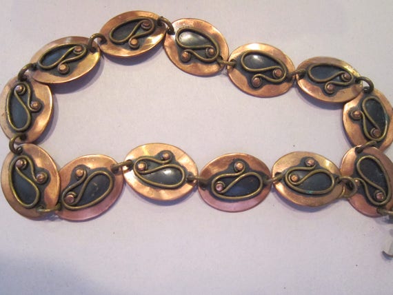 reduced  Rare CHENET copper brass necklace modern… - image 2