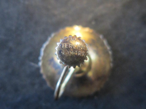 enamel on sterling screw back earrings denmark vi… - image 3