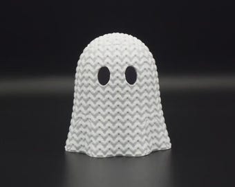 Estatuetas de gato fantasma, cachorro e fantasma oco - pacote com 3.