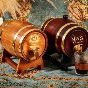 Personalized Engraved Wine Barrel 1L 3L,Wood Bourbon Barrel,Whiskey Cask,Wood Gifts For Him,Birthday Gift For Husband,Unique Gift For Dad