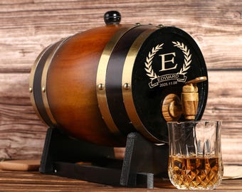 Personalized Engraved Wine Barrel 1L 3L,Wood Bourbon Barrel,Whiskey Cask,Wood Gifts For Him,Birthday Gift For Husband,Unique Gift For Dad