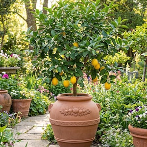 Large Terracotta Walnut Relief Jar