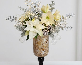 Modern Glass Vase with Black Base