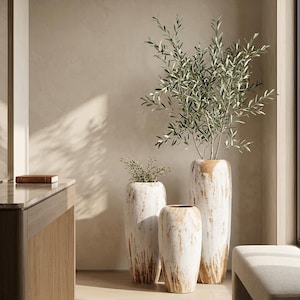 Jarrón de suelo grande – Jarrón alto de cerámica hecho a mano 40 cm 50 cm 60 cm