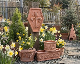 Terracotta hangende tuinplaat, 34 x 25 cm