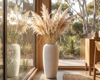 Extra Tall White Ceramic Floor Vase 59cm