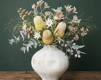 Handcrafted Rustic White Ceramic Vase