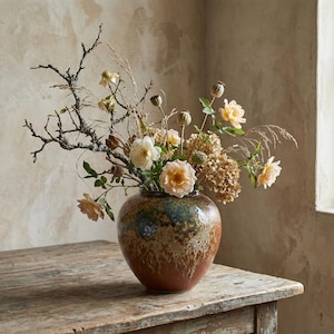 Handmade Rustic Earth Tone Glaze Ceramic Vase