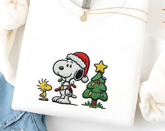 Snoopy Christmas Embroidery Design, Birthday Holiday Machine Embroidery File, Instant Download