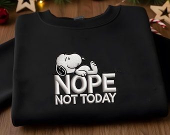 Snoopy Nope Embroidery Design, Funny Cartoon Machine Embroidery File, Peanuts Style, Instant Download
