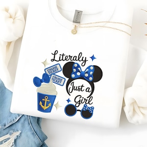 Minnie Cruise Embroidery Design, Disney Coquette Bow Machine Embroidery File, Vacation Stitch Pattern, Instant Download