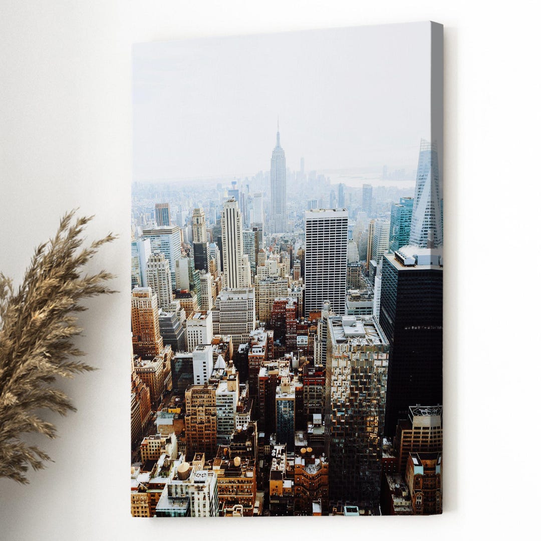 New York City Skyline Art Print on Canvas - Modern New York Travel Art ...