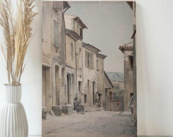 Vintage Cityscape Canvas Wall Print -Renaissance Architecture Art Print -Neutral Vintage European Wall Decor -Classic Antique Wall Painting