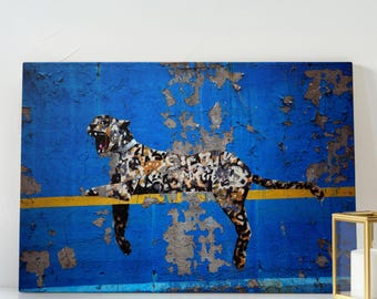 Bronx Zoo Leopard by Banksy Canvas Wall Art - Cheetah Leopard Wall Décor - Large Graffiti Street Art Print - Modern Pop Culture Artwork