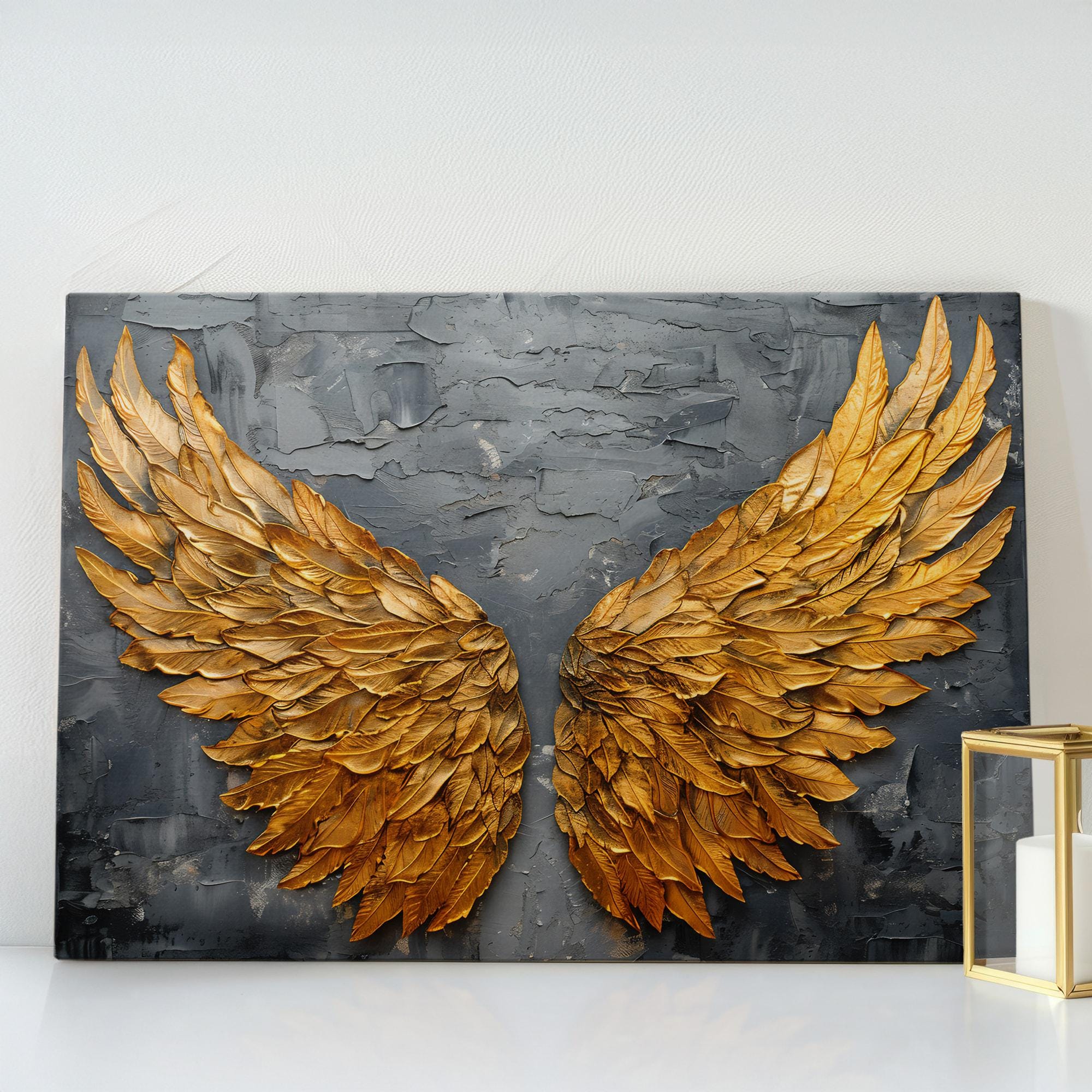 Home Furnishings & Decor :: Gold Large Angel Wings For Wall Mounted Wall Hanging Angel Wings Antique Style Wall Decoration Home - View #3
