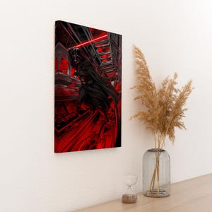 Darth Vader Lightsaber Art Print on Canvas – Star Wars Black and Red PopArt – Modern Large Wall Decor –Unique Sci-Fi Gift for Star Wars Fans image 9