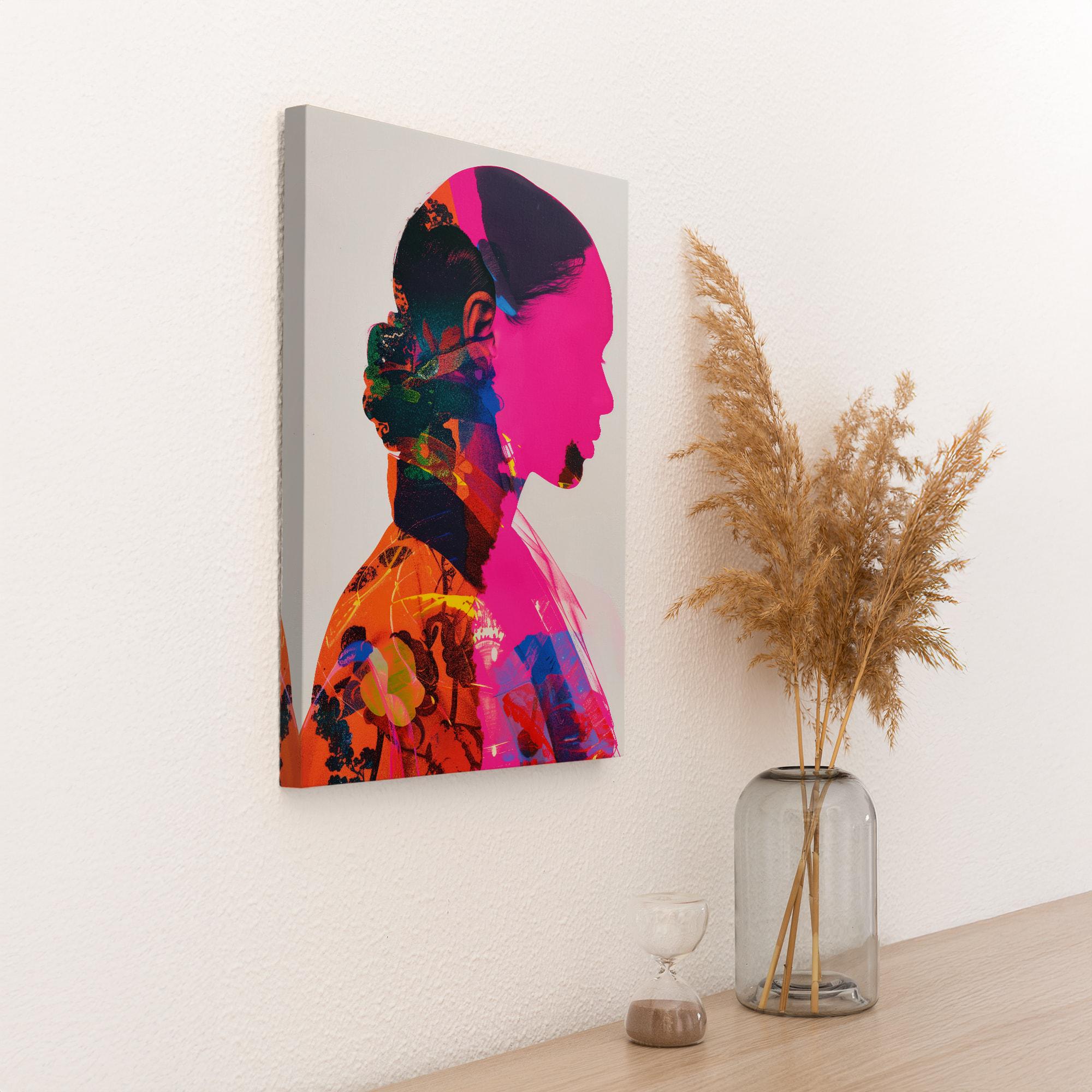 Abstract Colorful Woman Portrait Wall Art on Canvas -contemporary ...