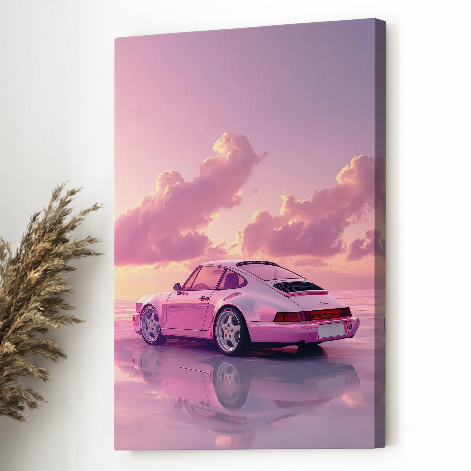 Pink Porsche Canvas - Etsy