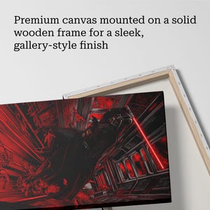 Darth Vader Lightsaber Art Print on Canvas – Star Wars Black and Red PopArt – Modern Large Wall Decor –Unique Sci-Fi Gift for Star Wars Fans image 7