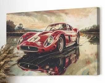 62 Red Ferrari 250 GTO Engine Photo Perfect for Husband's Man Cave