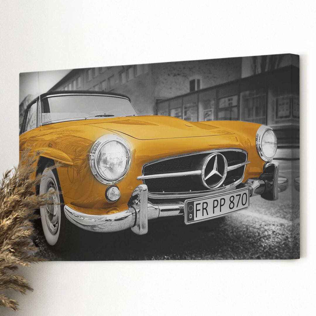 Vintage Mercedes Benz Canvas Wall Art - Timeless Luxury Car Print ...
