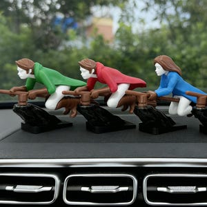 Magical Car Dashboard Spinner-3D Printed Wizard & Witch on Flying Broomsticks,Car Decor,Unique Car Gift,Car Ornament,Fun Car Interior Decor