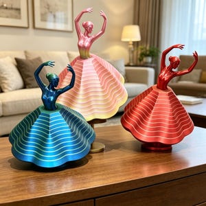 Juguete antiestrés de bailarina giratoria impreso en 3D, figura de danza, escultura de arte cinético, juguete antiestrés único para adultos, regalo de decoración para el hogar y el escritorio para amantes del ballet.