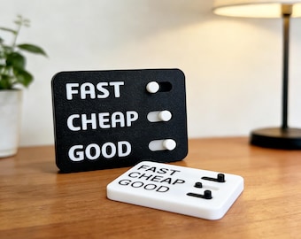 3D Printed Fast Cheap Good Decision Maker Slider,Good Fast Cheap Toy,Funny Office Desk Decor,Fast Cheap Good Slider,Cool Desk Trinkets