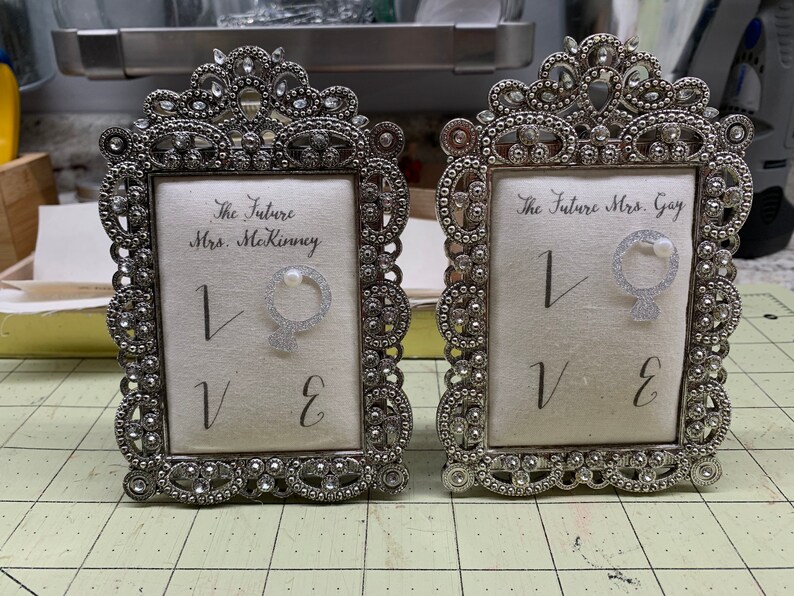 Wedding Ring Holder Rectangle Diamond Frame Engagement Ring Etsy