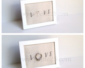 Wedding ring holder rectangle WHITE ring holder: engagement ring holder, bridal shower gift, for her, ring stand