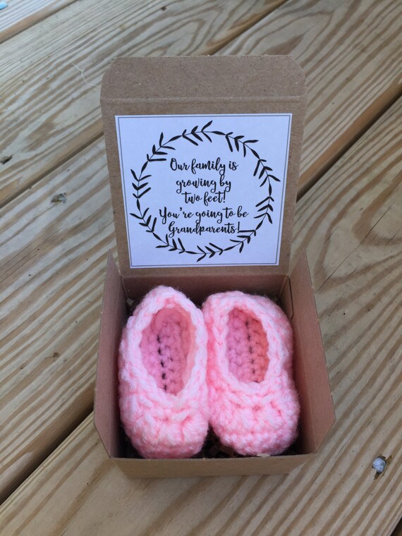 Annonce Rose De Grossesse De Chaussons De Bebe Coutume Etsy