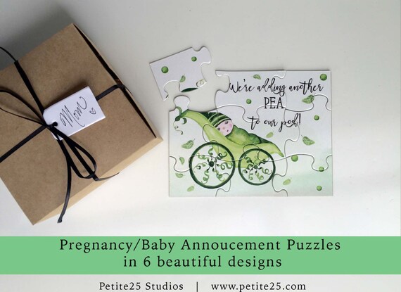 Pregnancy Baby Announcement Puzzle Sweet Pea To Our Pod Etsy