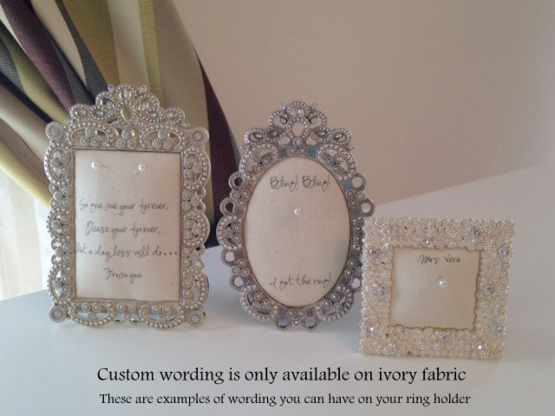 Wedding ring holder black lace frame engagement ring holder Etsy