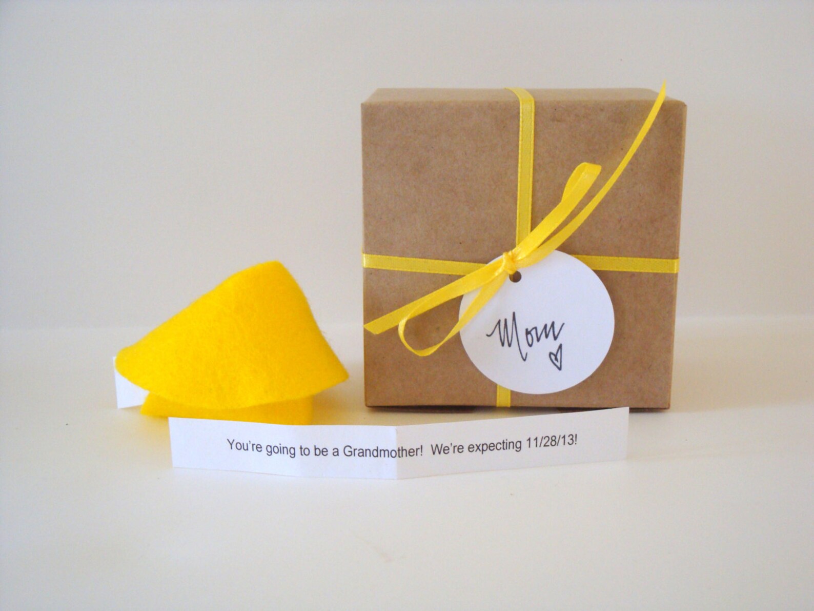 ONE 1 Felt Fortune Cookie Baby Announcement Pregnancy Etsy