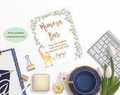 Mimosa Bar Sign, baby shower sign, giraffe sign, bar sign, printable sign, 8x10 sign, 5x7 sign