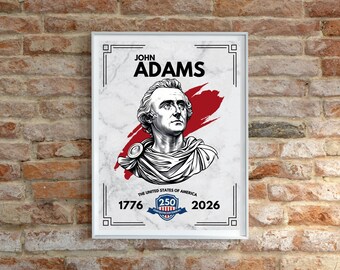Founding Fathers & Presidential Wall Art - Digital Download JOHN ADAMS