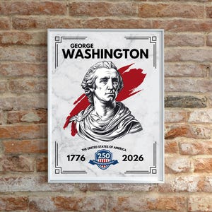 Pères fondateurs et oeuvre d&#39;art murale présidentielle - téléchargement numérique GEORGE WASHINGTON