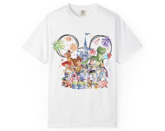 Maglietta Disney Parks Toy Story con personaggi ad acquerello / Maglietta Castello e Amici