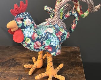 vintage patchwork fabric rooster