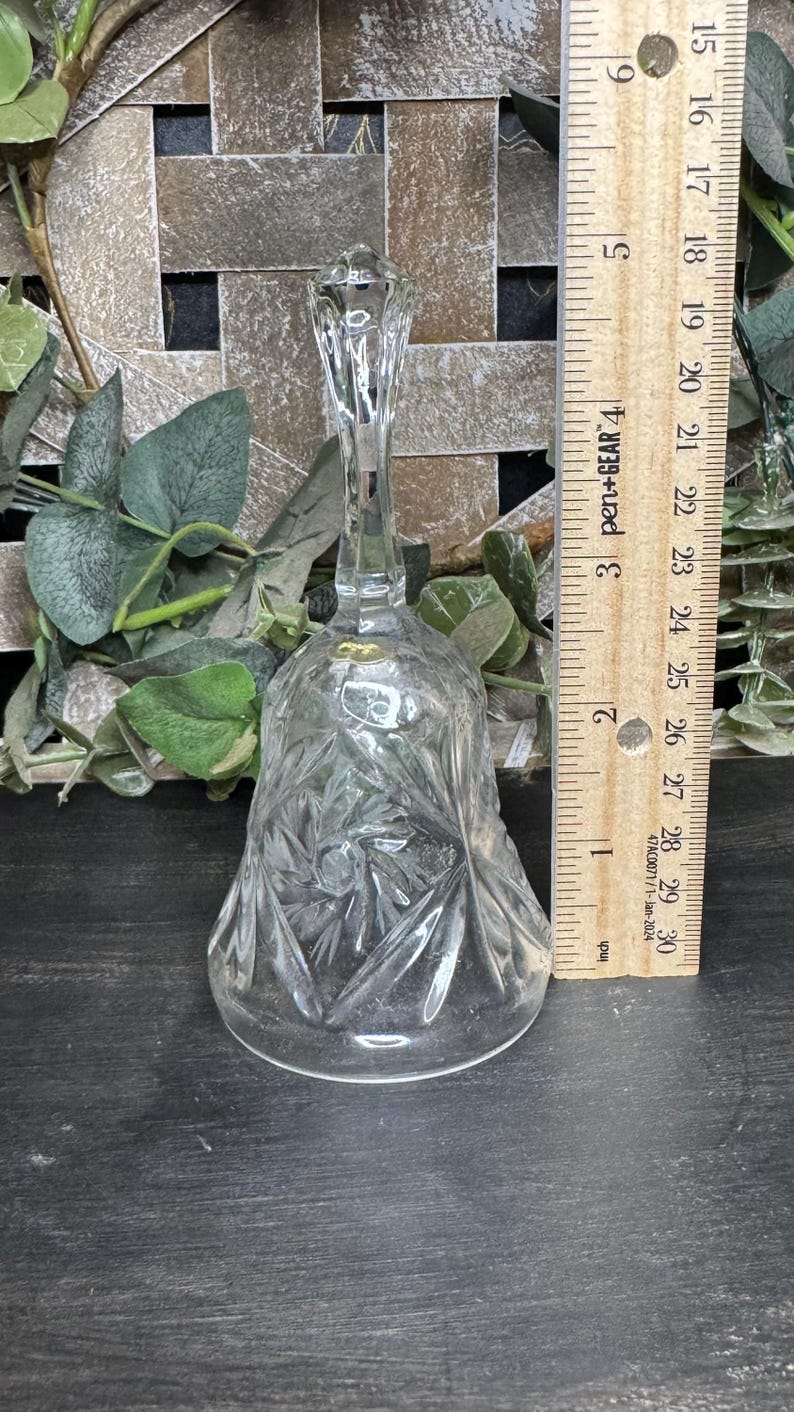 Vintage Clear Glass Hand Bell - Etsy