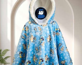 Bluey Car Seat Poncho, Inspired Design, Kids Poncho, Bingo, Christmas Gift, Birthday Present.